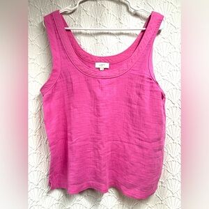 LOFT Pink Medium 100% Cotton Sleeveless Women's Top